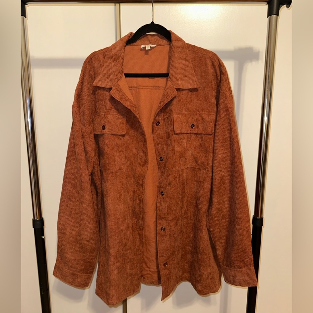 Impressions boutique corduroy maple button up